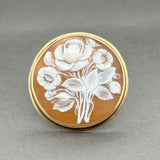 Estate 14K Y Gold Floral Cameo Pin/Pendant