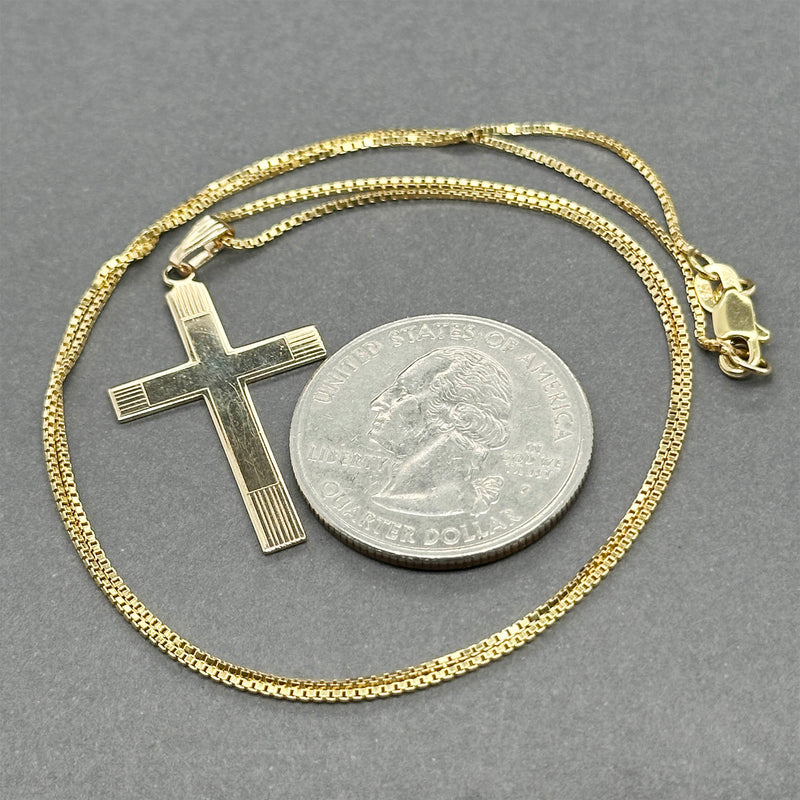 Estate 14K Y Gold 30.54mm Cross Pendant