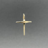 Estate 14K Y Gold 0.06ct G/SI1 Diamond Cross Pendant