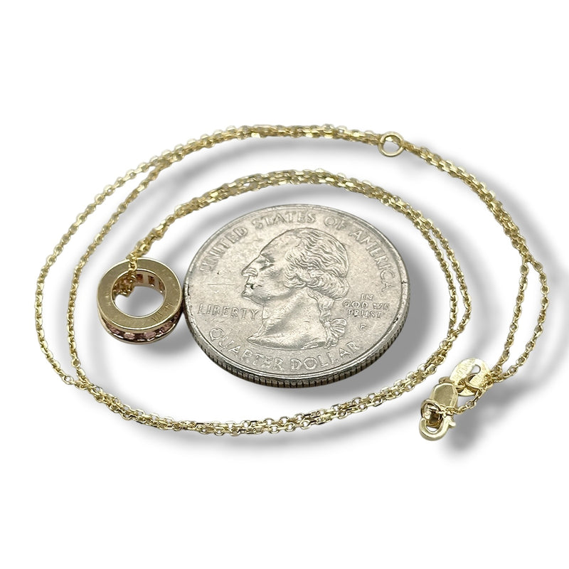 14K Y Gold 0.39ctw Purple Tourmaline Rondell Pendant