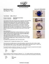 Estate Effy 14K W Gold 3.38ct Enhanced Sapphire & 0.38ctw Diamond Ring