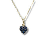 14K Y Gold 0.22ctw Petite Sapphire Heart Pendant