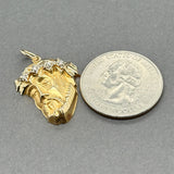 Estate 14K Y Gold 0.02ctw Diamond Christ Head Pendant