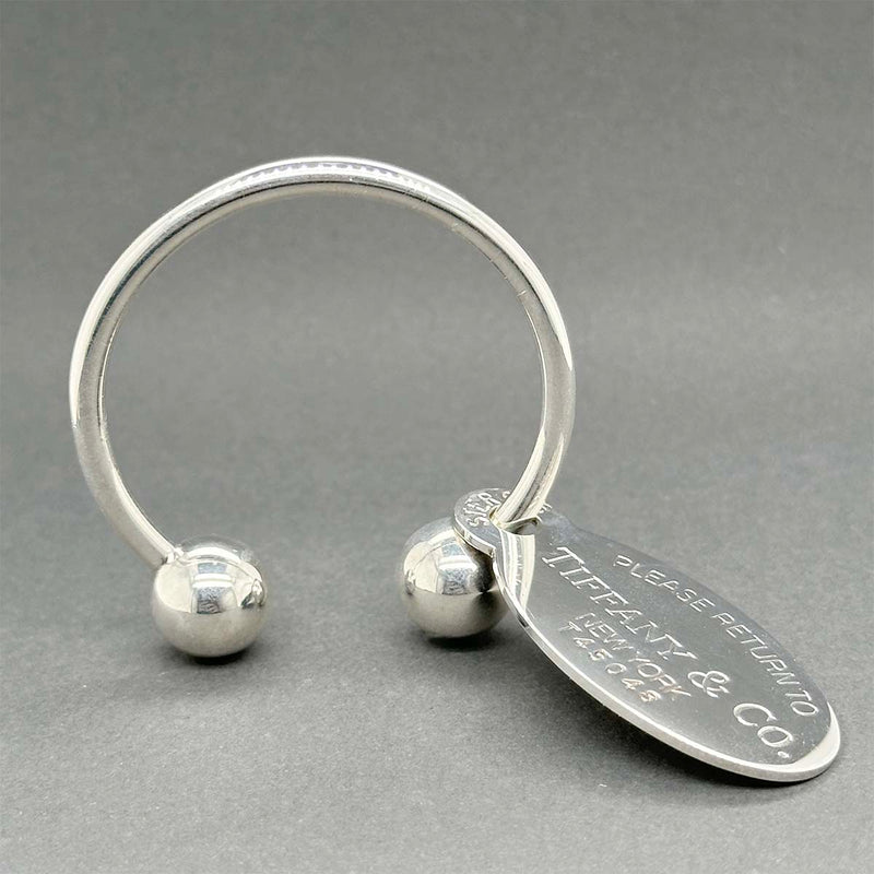 Estate Tiffany & Co. SS Oval Tag Key Ring