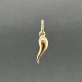 Estate 18K Y Gold 15.86mm Italian Horn Pendant