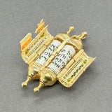Estate 14K Y Gold Turquoise Torah Pendant