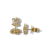 18K Y Gold 1.29ctw G-H/VS2 Diamond Flower Earrings