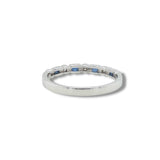 14K W Gold 0.12ctw Sapphire 0.08ctw G/SI1 Milgrain Diamond Band