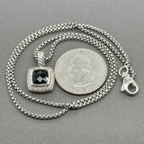 Estate David Yurman SS 1.88ct Onyx & .0.18ctw Diamond Petite Albion Pendant