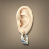 Estate 14K TT Gold 28.9mm Crossover Hoop Earrings