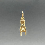 Estate 18K Y Gold Mano Cornuto Pendant