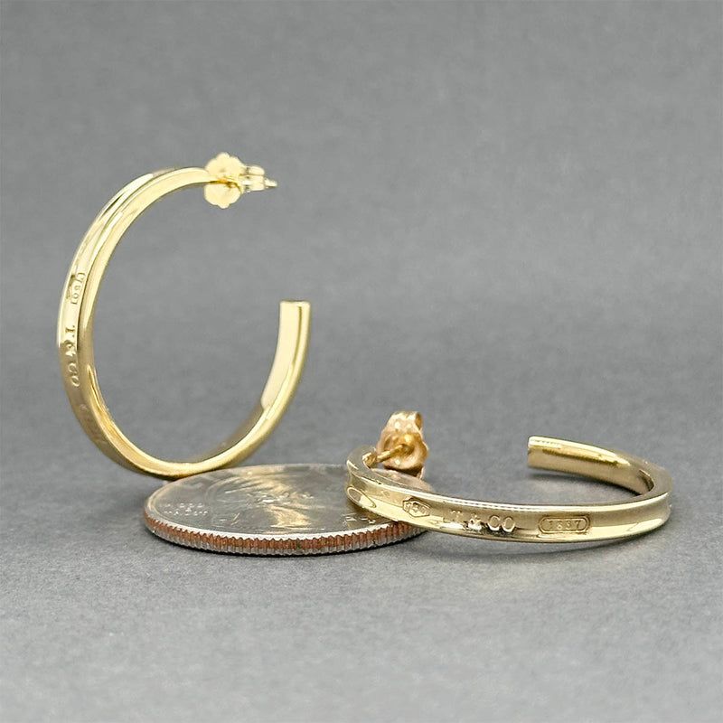 Estate Tiffany & Co. 18K Y Gold 1837 Hoop Earrings