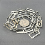Estate SS 14 30” Hammered Rectangle Link Chain