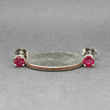 Aretes Estate de oro de 14 quilates con rubíes de 0,70 quilates