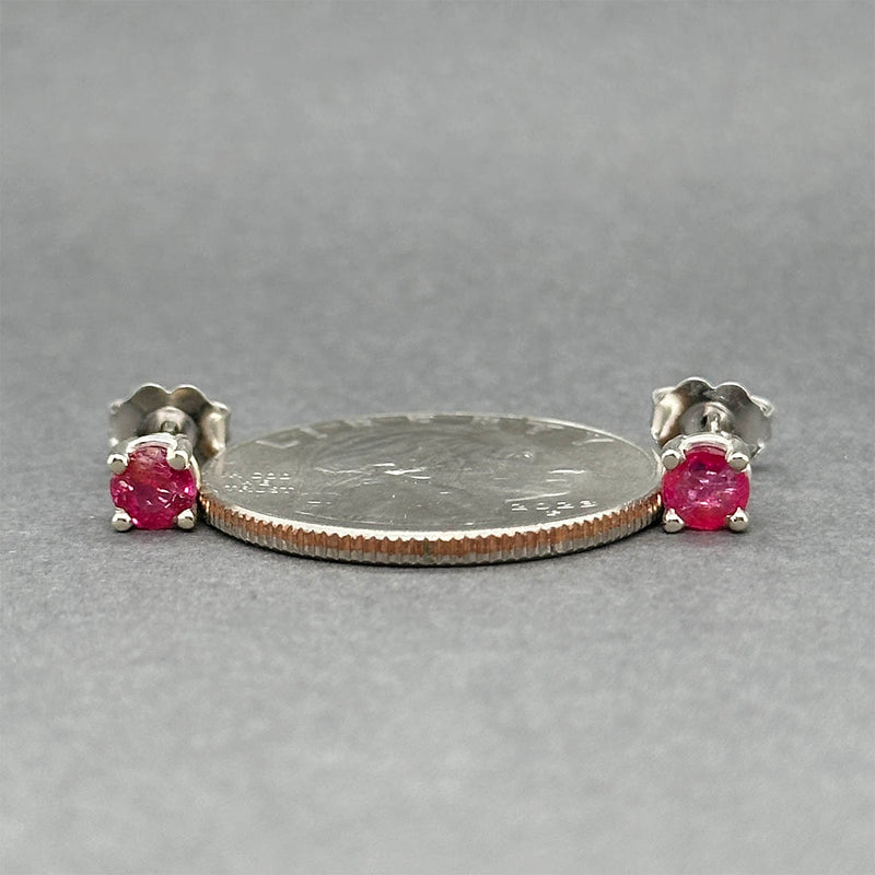 Aretes Estate de oro de 14 quilates con rubíes de 0,70 quilates