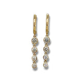 18K Y Gold 0.50ctw G/SI1 Hoop Earrings with Diamond Drop