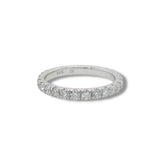 14K W Gold 1.00ctw G/SI1 French Pave 3/4 Around Diamond Band