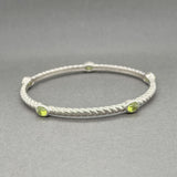 Estate Judith Ripka SS Peridot Bangle Bracelet