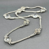 Estate John Hardy SS 18 8.70ctw White Topaz Jaisalmer Station Necklace