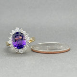 Estate 14K TT Gold 2.51ct Amethyst & 0.54ctw Diamond Ring