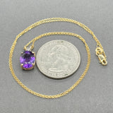 Estate 14K Y Gold 2.18ct Amethyst & 0.03ct Diamond Pendant