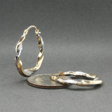 Estate 14K TT Gold 25.32mm Twisted Hoop Earrings