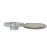 14K W Gold 0.70ctw G/SI1 10 Diamond Engagement Ring Mounting