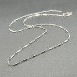 Estate 14K W Gold 1.3mm 17” Bar Link Chain