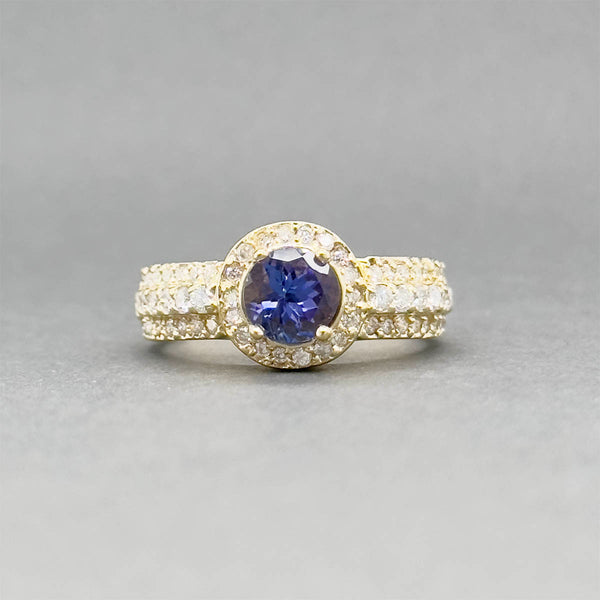 Estate 18K Y Gold 1.14ct Tanzanite & 0.43ctw Diamond Ring
