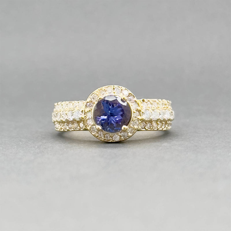 Estate 18K Y Gold 1.14ct Tanzanite & 0.43ctw Diamond Ring