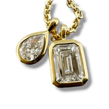 YGP Sterling 1.44ctw  E/VS1 Lab Created Emerald and Pear Shape Diamond Pendant
