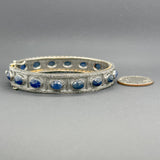 Estate SS 19.00cttw Sapphire & 1.13cttw H-I/SI1-2 Diamond Bangle Bracelet - Walter Bauman Jewelers