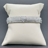 Estate Judith Ripka SS CZ Heart Cuff Bracelet