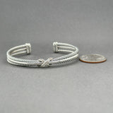 Estate David Yurman SS 0.13ctw G-H/SI1-2 Diamond Crossover Bracelet