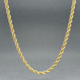 Estate 14K Y Gold 3.1mm 18” Rope Chain