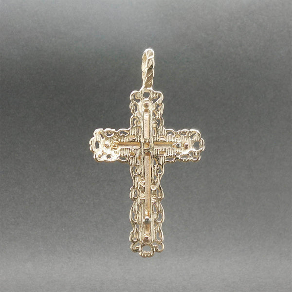 Estate 14K Tricolor Gold Crucifix Pendant