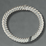 Estate David Yurman SS 1.35ctw Black Diamond Sculpted Cable Necklace