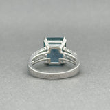 Estate 14K W Gold 5.58ct Topaz & 0.10ctw Diamond Ring