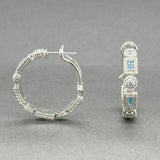 Estate Judith Ripka SS CZ Hoop Earrings