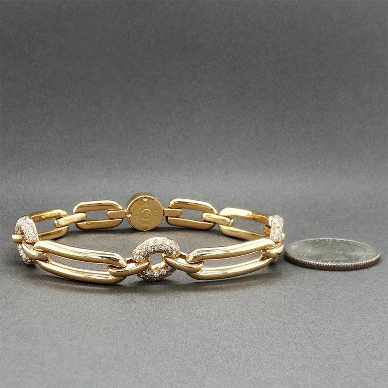 Estate Movado 18K Y Gold 1.54ctw Diamond Bracelet