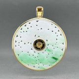 Estate 18K Y Gold 44.30ct Jadeite & 0.06cts Diamond Pendant