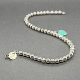 Estate Tiffany & Co. SS Blue Heart Beaded Bracelet