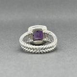Estate David Yurman SS 1.56ct Amethyst & 0.21ctw Diamond Albion Ring