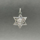 Estate 14K W Gold 0.03ct J/I2 Diamond Star of David Pendant