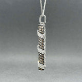 Estate 18K W Gold 1.75ctw Fancy Brown & White Diamond Pendant