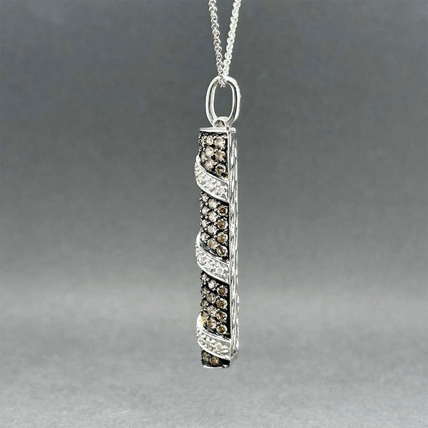 Estate 18K W Gold 1.75ctw Fancy Brown & White Diamond Pendant