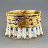 Estate Victorian 18K Y Gold 0.59ctw J/I1-2 Diamond Lace Bangle Bracelet