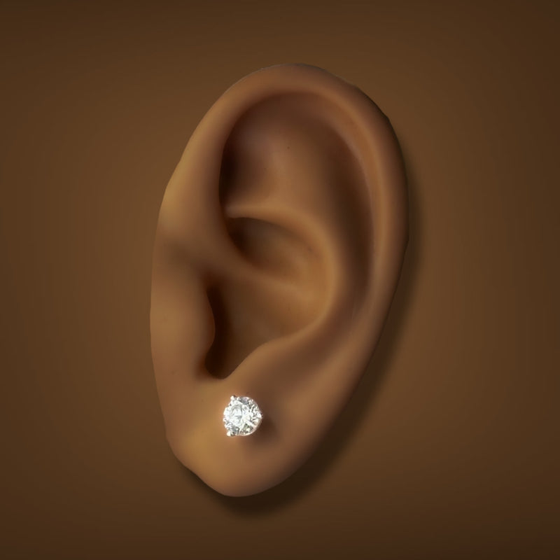 14K W Gold 1.00ctw F/VS1 Lab-Created Diamond Martini Set Earrings