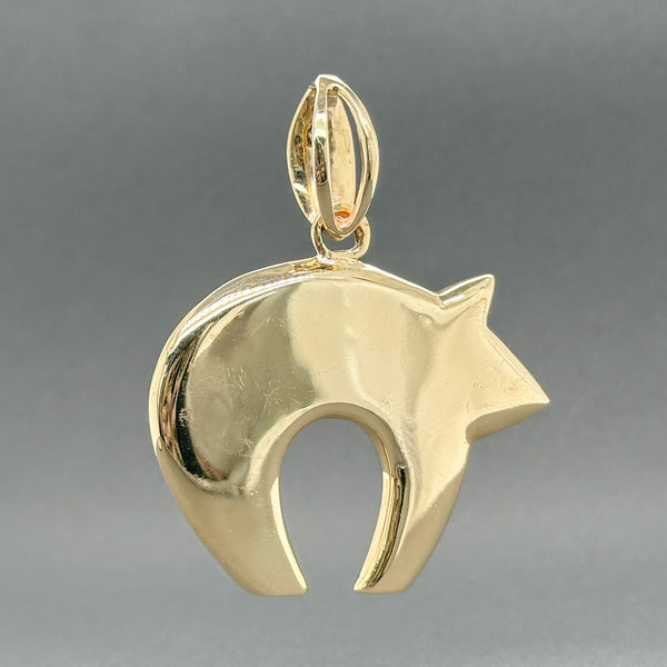 Estate 14K Y Gold 8.28ctw Multi-Gem Bear Pendant