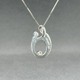 Estate 14K W Gold 0.06ct J/SI2 Diamond Mother & Child Pendant
